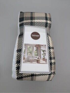 TwoPages Sarale Linen Pinch Pleat Window Curtain 52"W x 96"L Latte